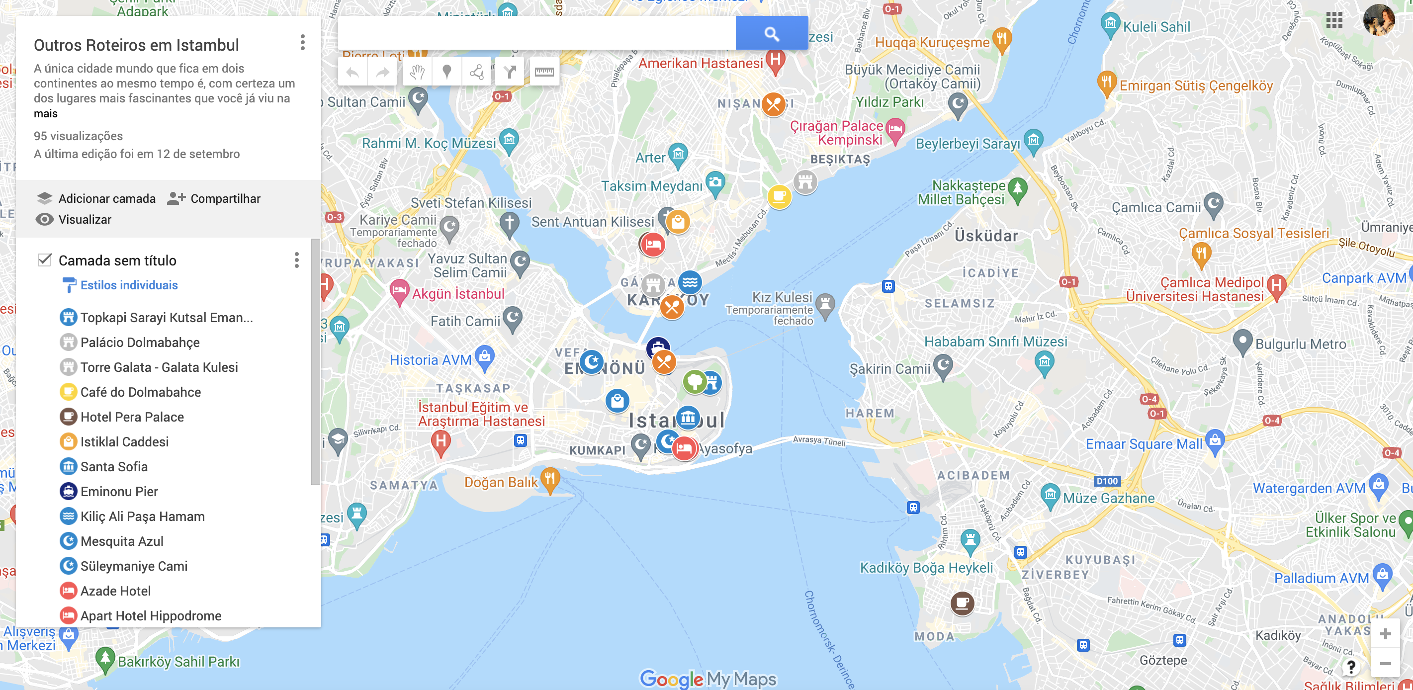 mapa istambul turistico outros roteiros